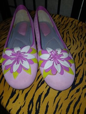 PAZZO Pink Floral Appliqué Ballet Flats